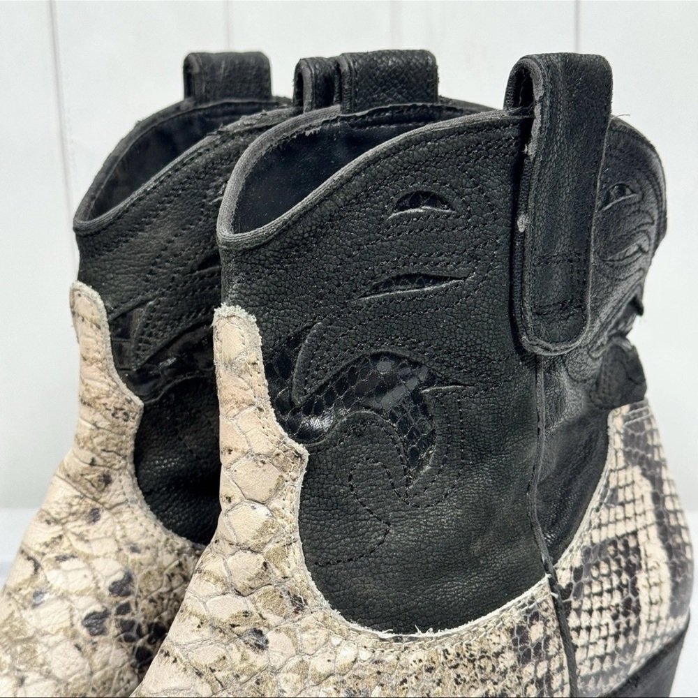 Sam Edelman Snakeskin Print Ankle Boots‎ Western Cowgirl Boho Rodeo Concert 6.5M - Picture 3 of 9